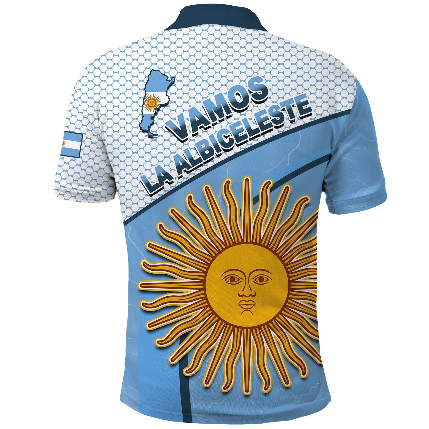 Argentina Polo Shirt Football 2022 Champions Blue Sky May Sun