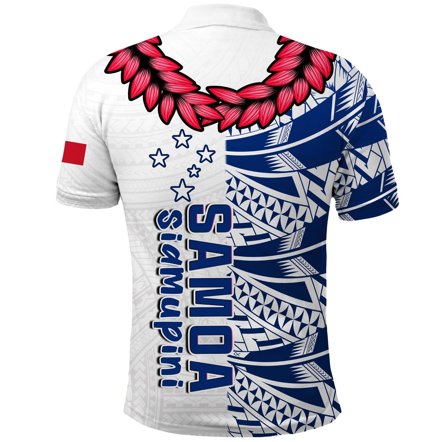 Toa Samoa Rugby Polo Shirt Siamupini Ula Fala White