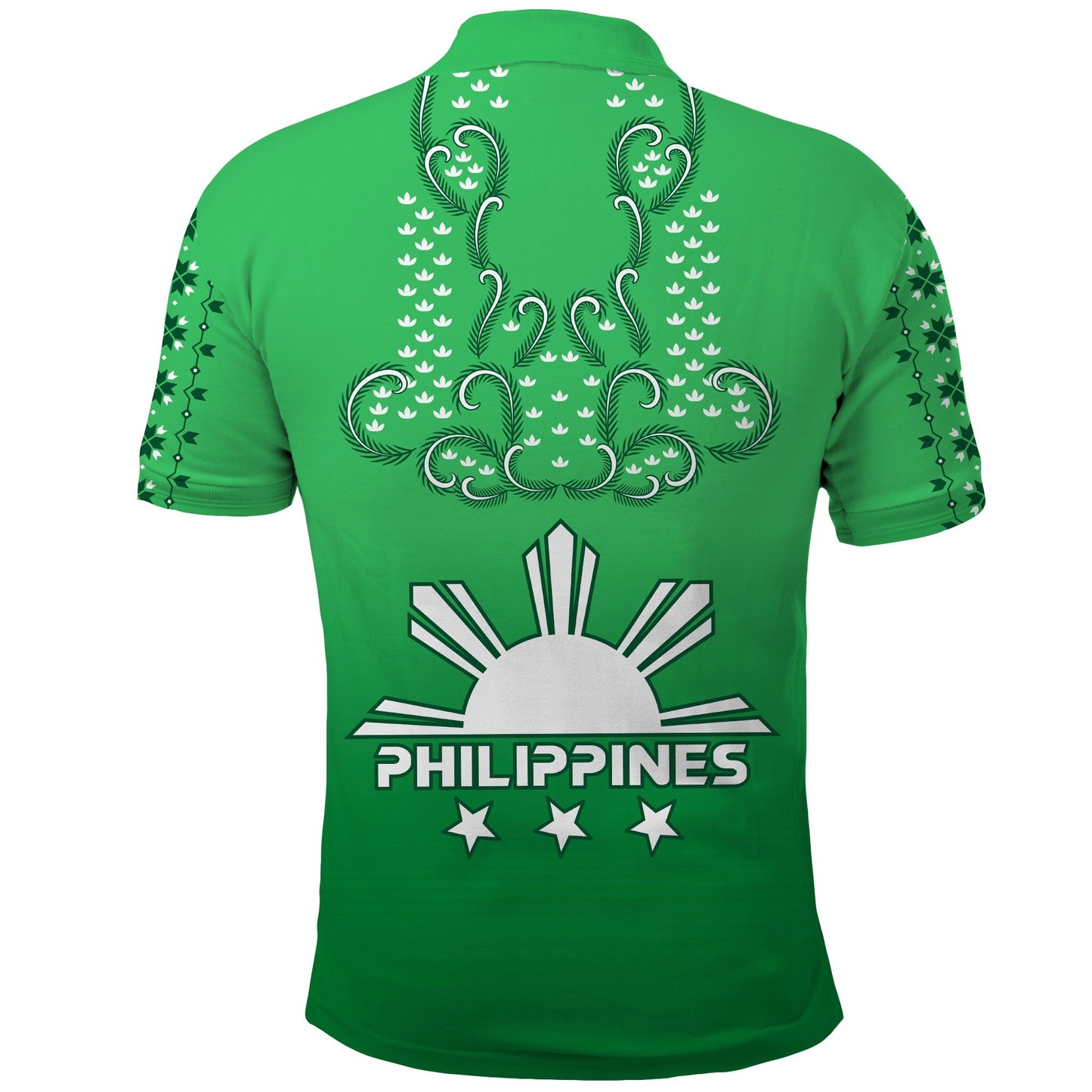 Philippines Polo Shirt Sun Filipino Green Barong