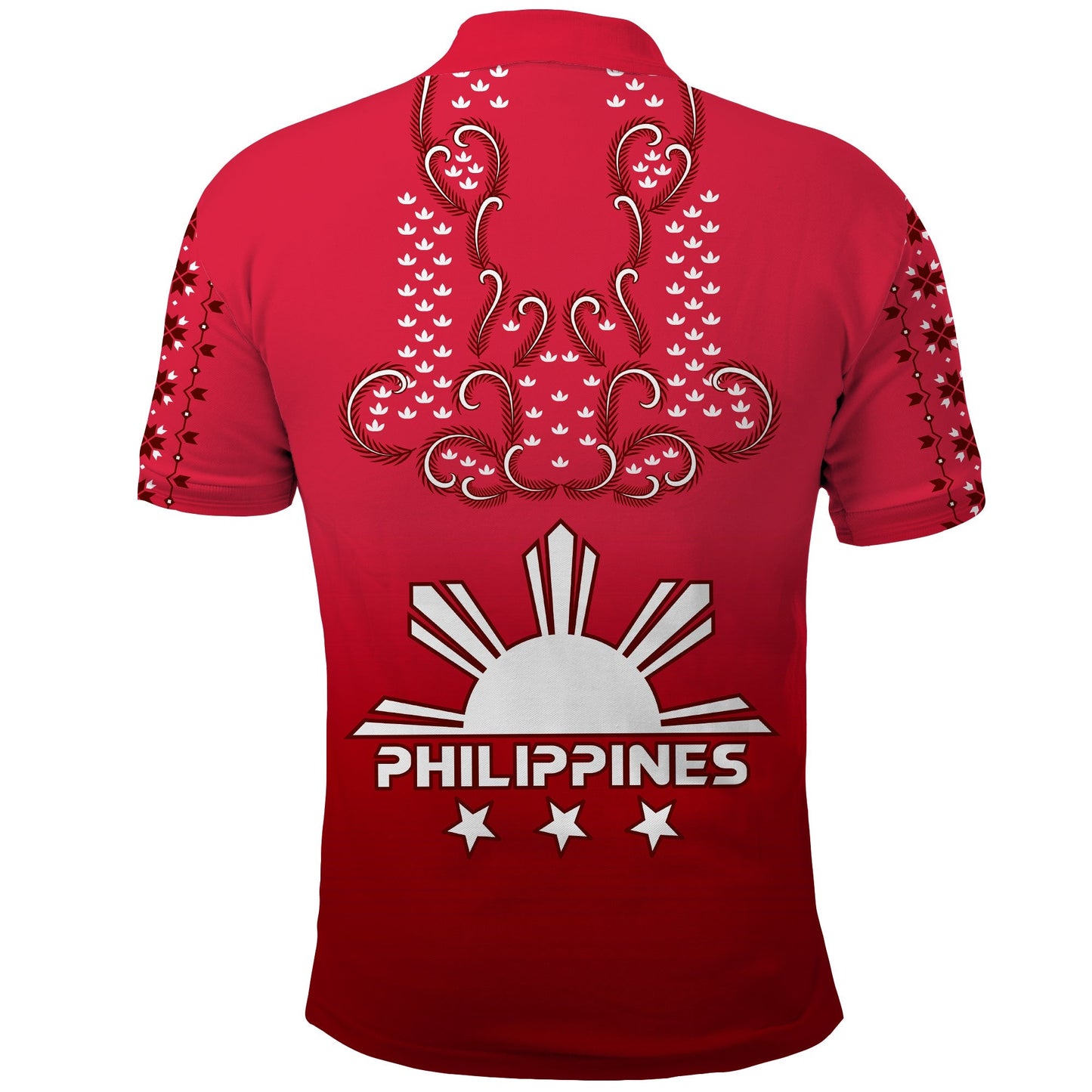 Philippines Polo Shirt Sun Filipino Red Barong