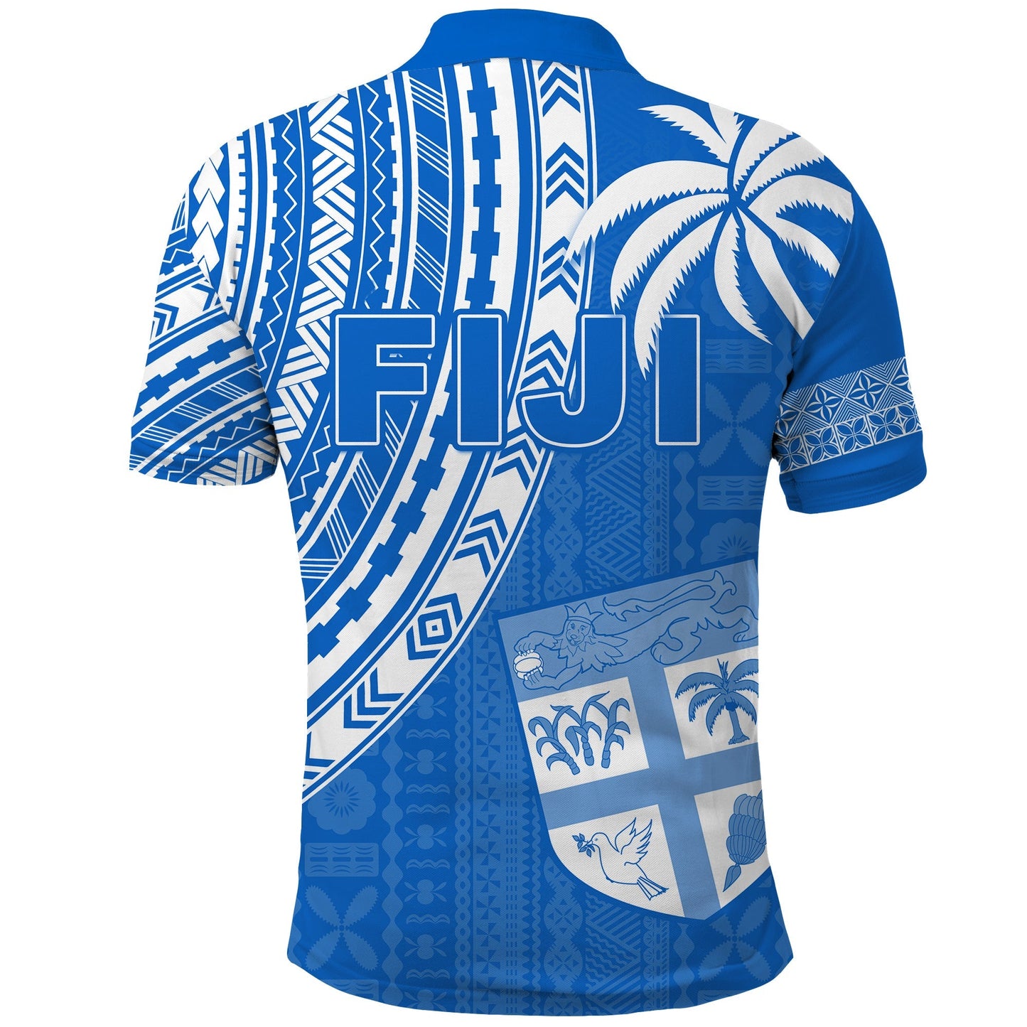 Fiji Rugby Sevens Polo Shirt Fijian 7s Tapa Polynesian Blue Ver.01