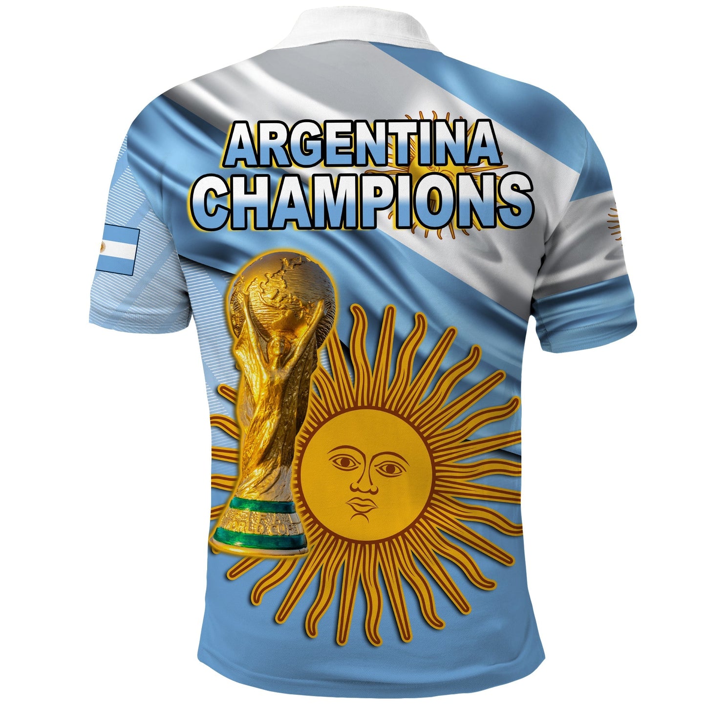 Argentina Football Polo Shirt Vamos La Albiceleste Champions World Cup Vibe Flag