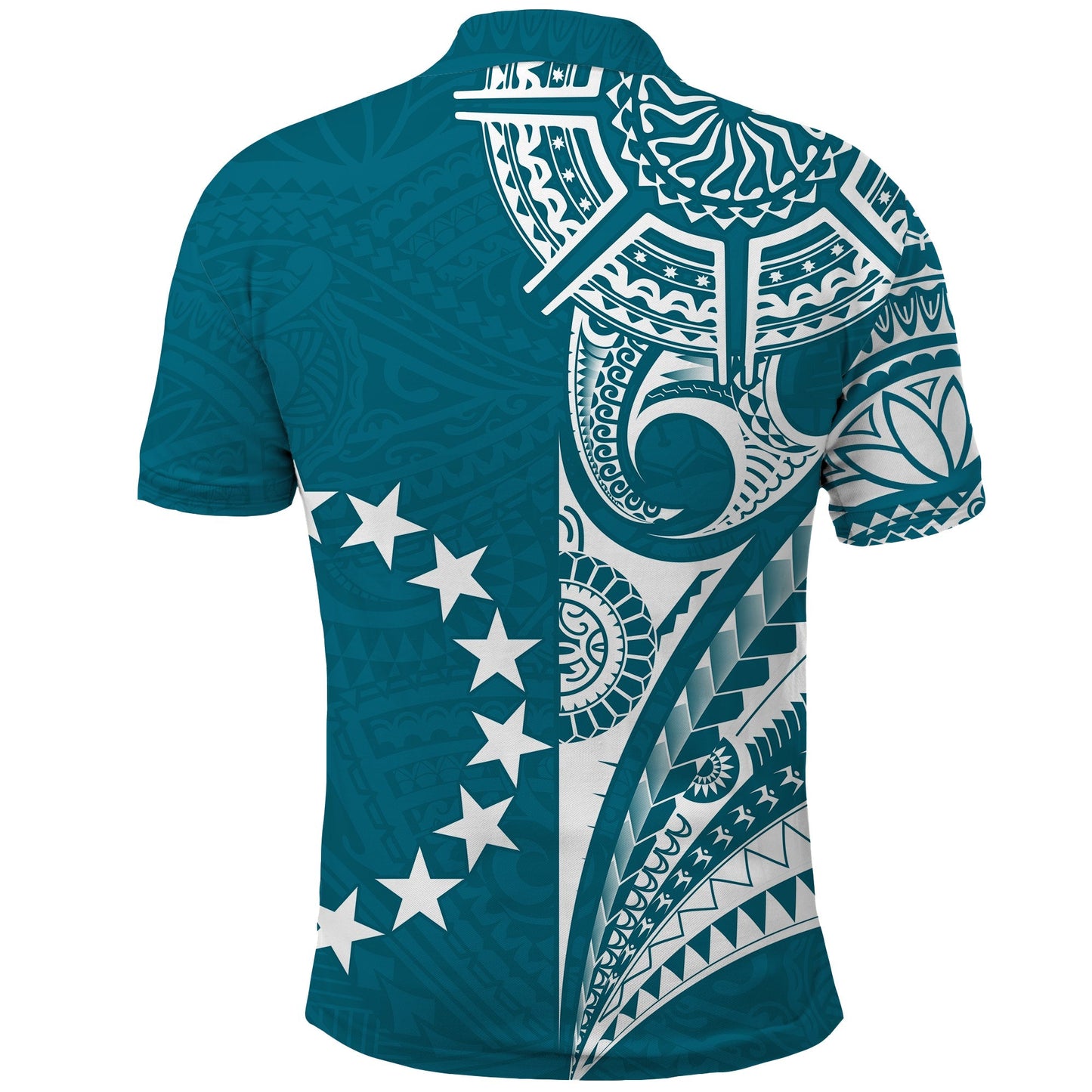 Cook Islands Tatau Polo Shirt Symbolize Passion Stars Version Blue