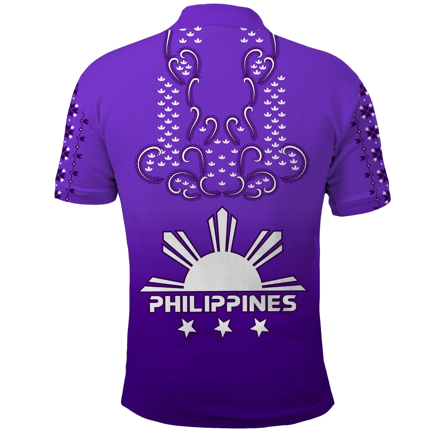 Philippines Polo Shirt Sun Filipino Purple Barong