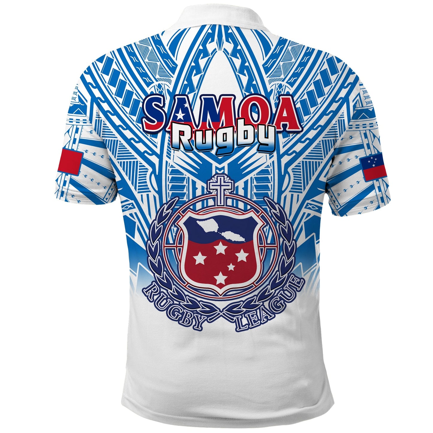 Samoa Rugby Polo Shirt Toa Samoa Polynesian Pacific White Version