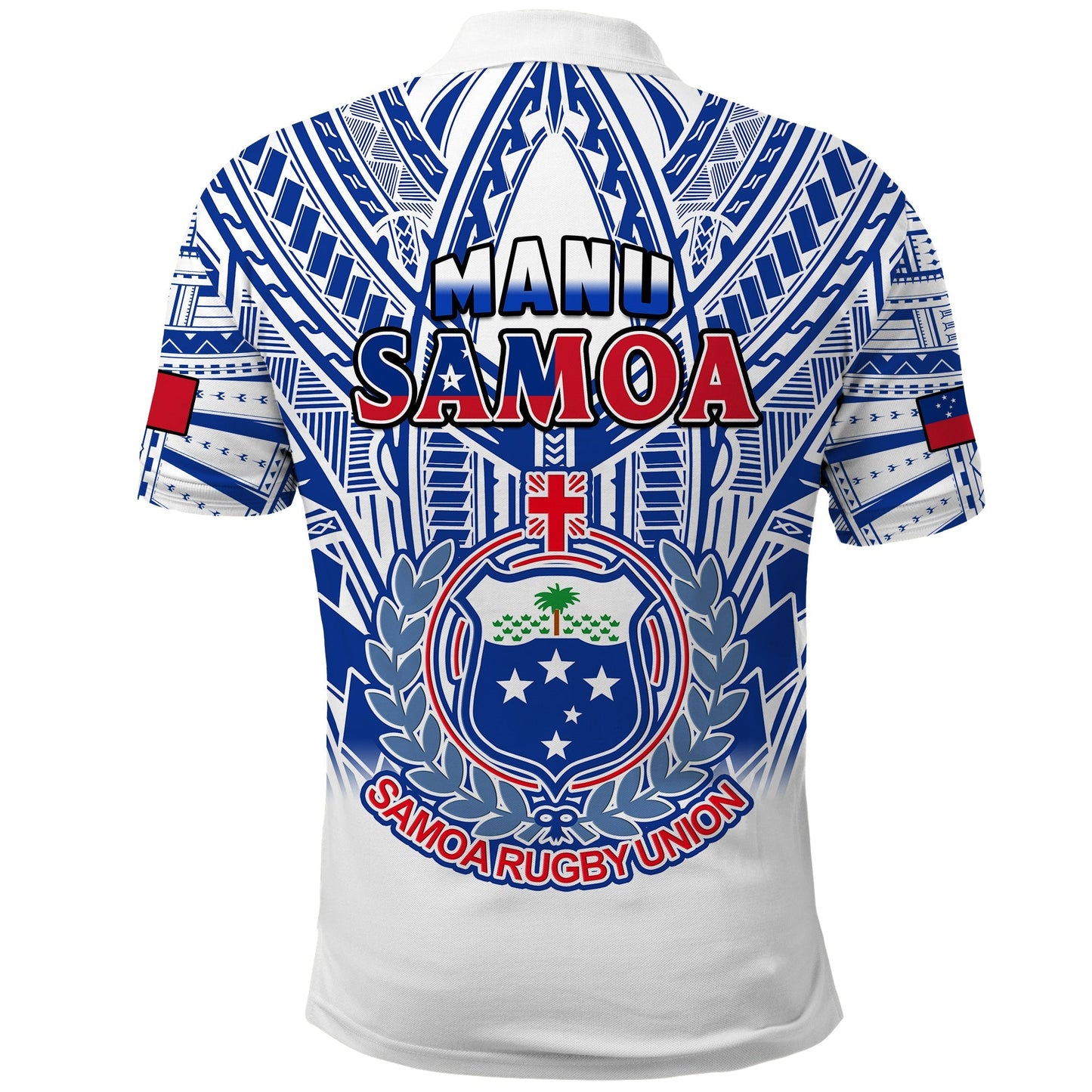 Samoa Rugby Polo Shirt Manu Samoa 7s Ginger White Polynesian