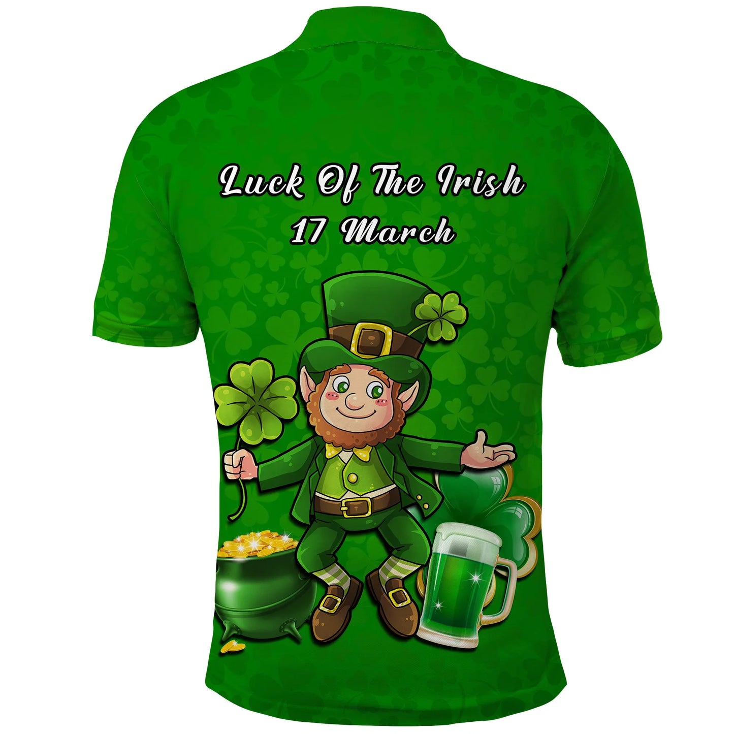 Ireland Polo Shirt Saint Patricks Day Happy Leprechaun And Shamrock