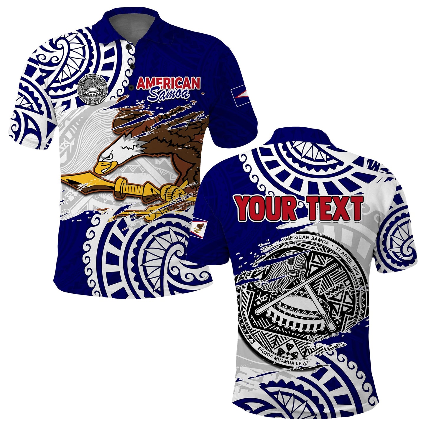 Custom Personalised American Samoa Independence Day Polo Shirt Polynesian Special Version