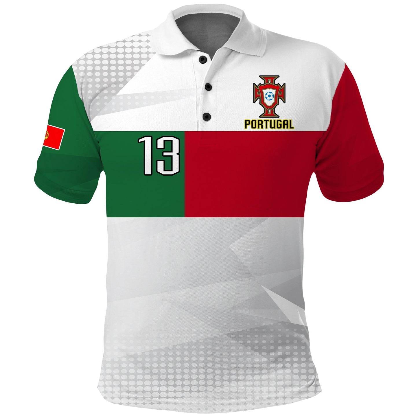 (Custom Text and Number) Portugal Football Polo Shirt Campeao Football 2022 White Sporty