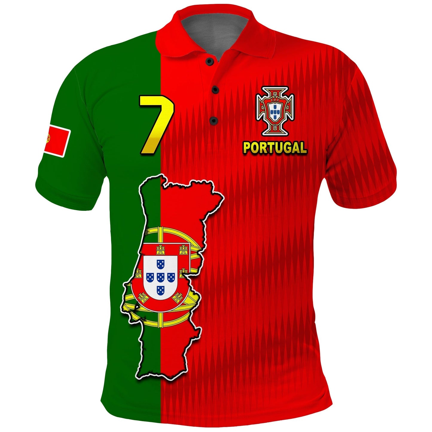 (Custom Text and Number) Portugal Polo Shirt Football 2022 Style Flag Portuguese Champions