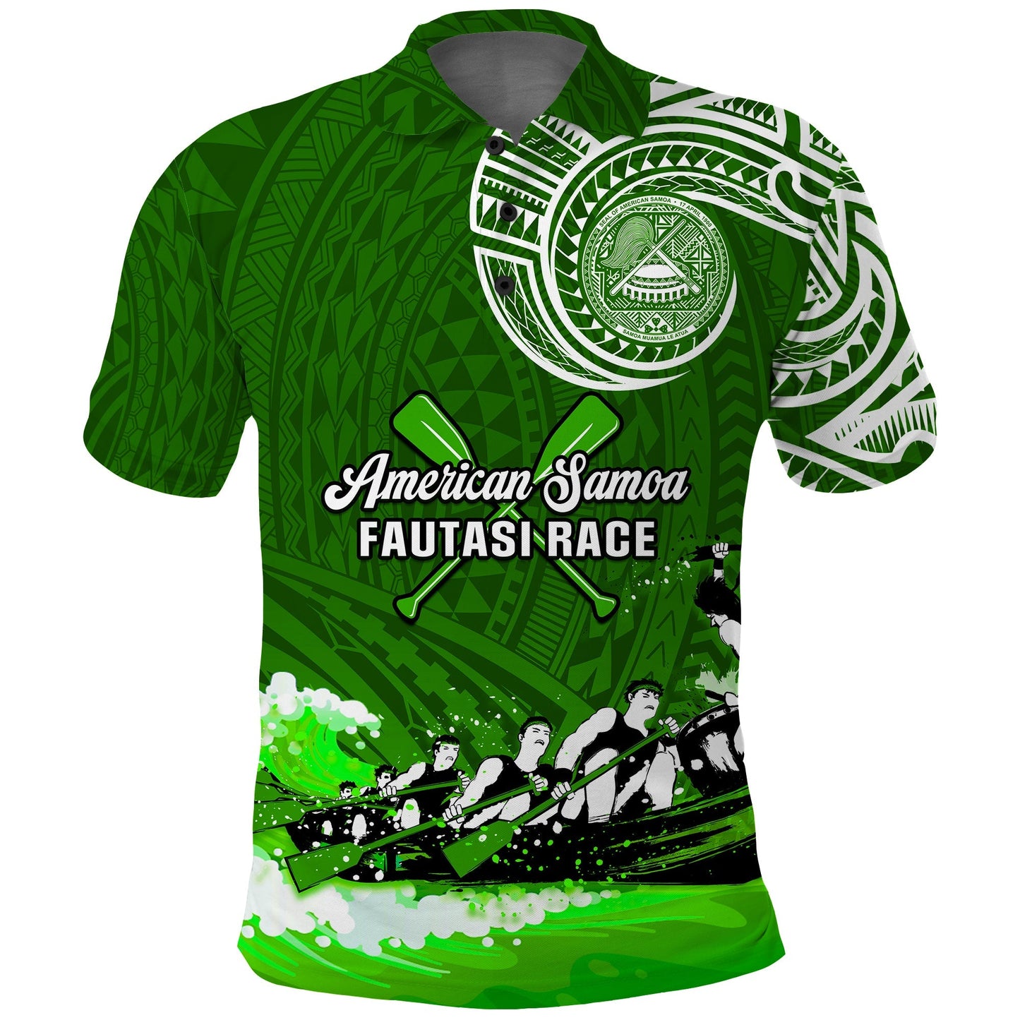 American Samoa Polo Shirt Fautasi Race Samoan Pattern Ver.02