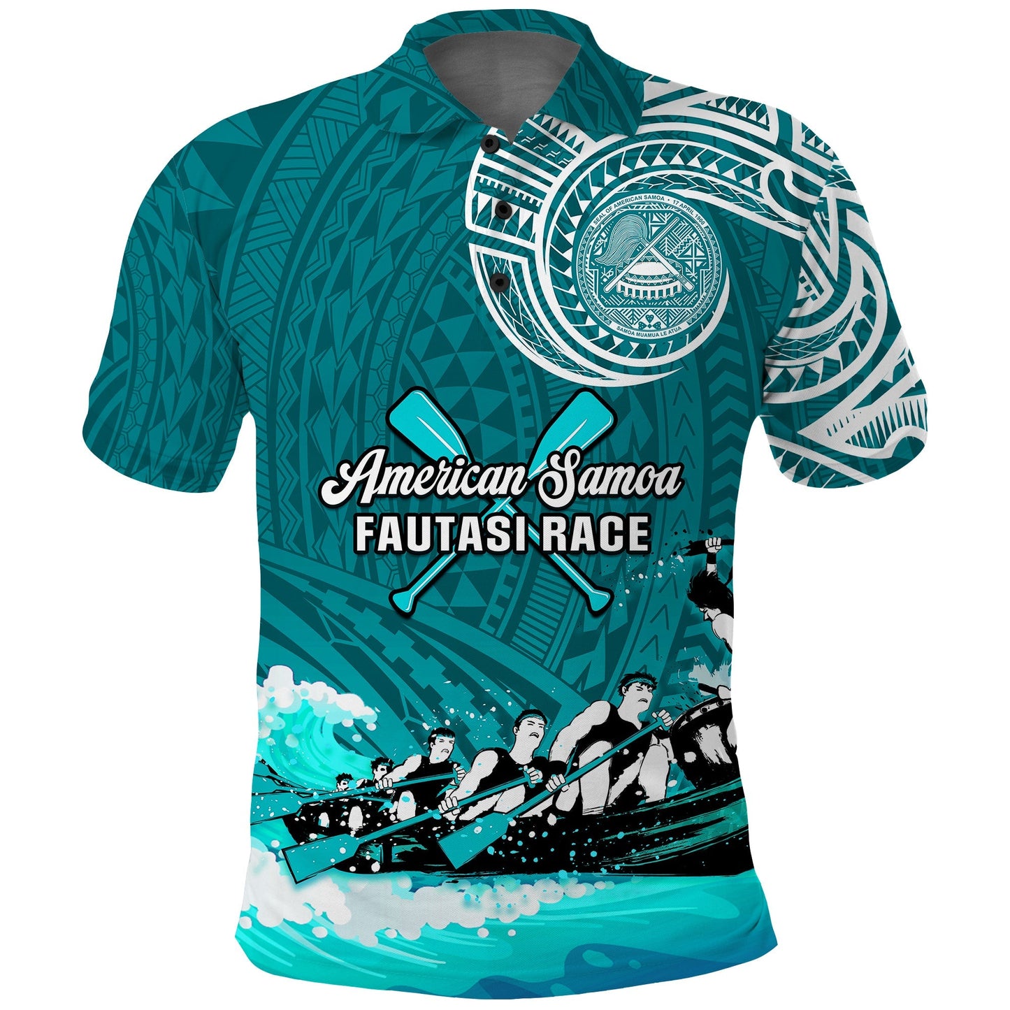 American Samoa Polo Shirt Fautasi Race Samoan Pattern Ver.03