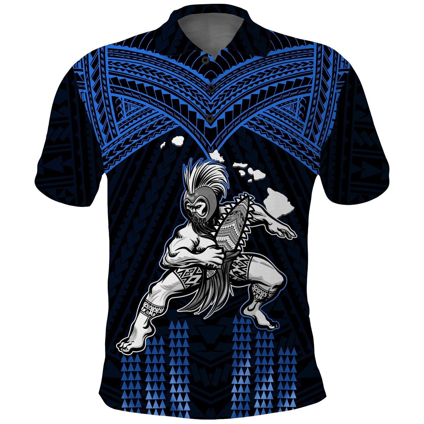 Hawaii Polo Shirt Hawaiian Warrior With Weapon Polynesian Ver.06