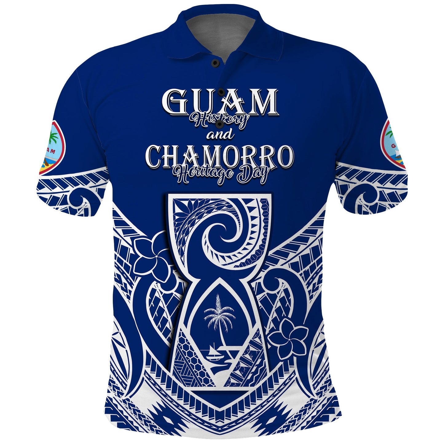 Guam History and Chamorro Heritage Day Polo Shirt Latte Stone Polynesian