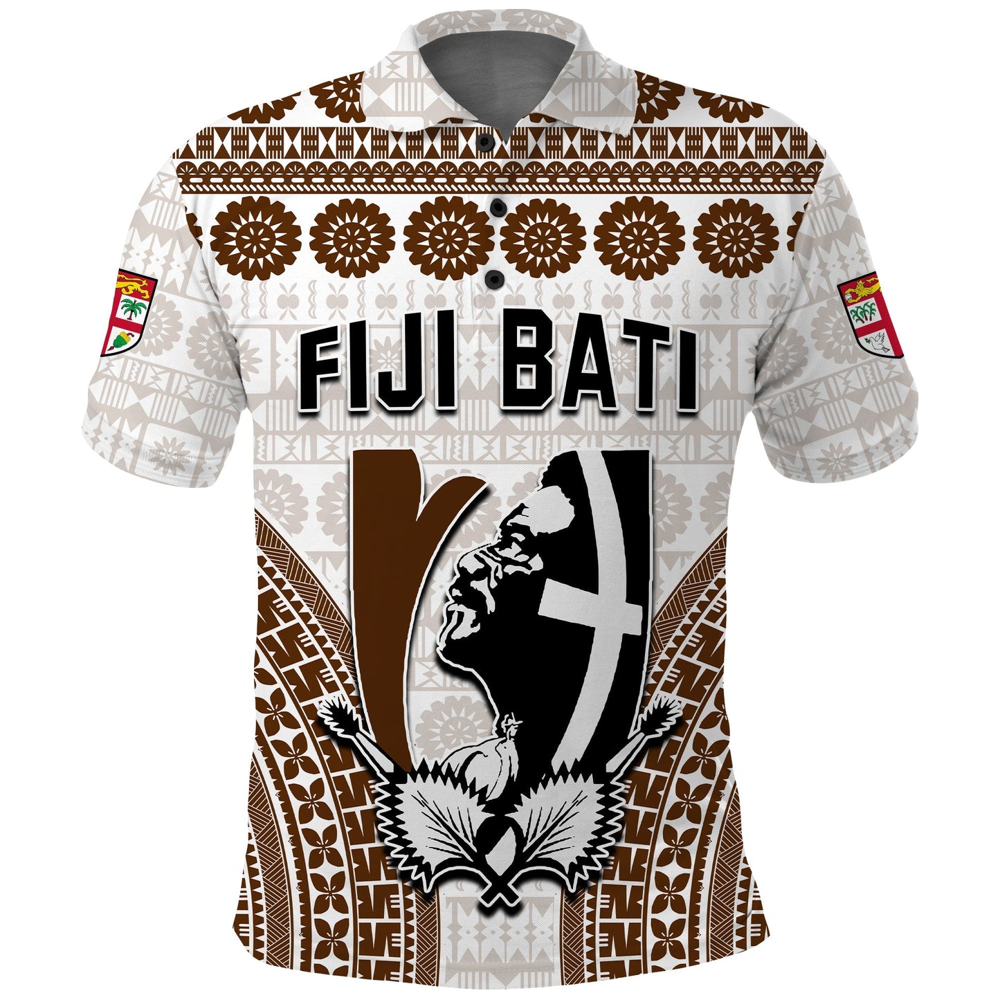 Fiji Rugby Bati Polo Shirt Proud Tapa Pattern