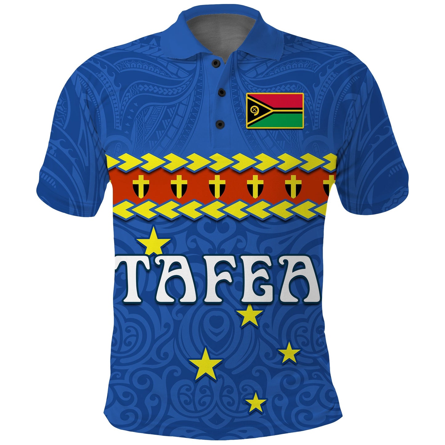 Tafea Province Polo Shirt Vanuatu Pig Tusk Polynesian Flag Style