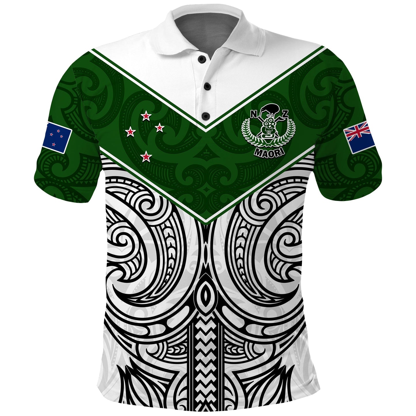 New Zealand Silver Fern Rugby Polo Shirt Maori Pacific