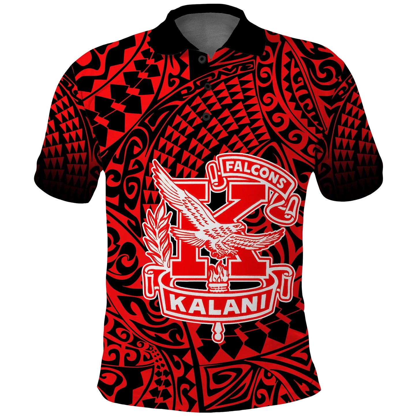 Hawaii Polo Shirt Kalani High School Tribal Kakau