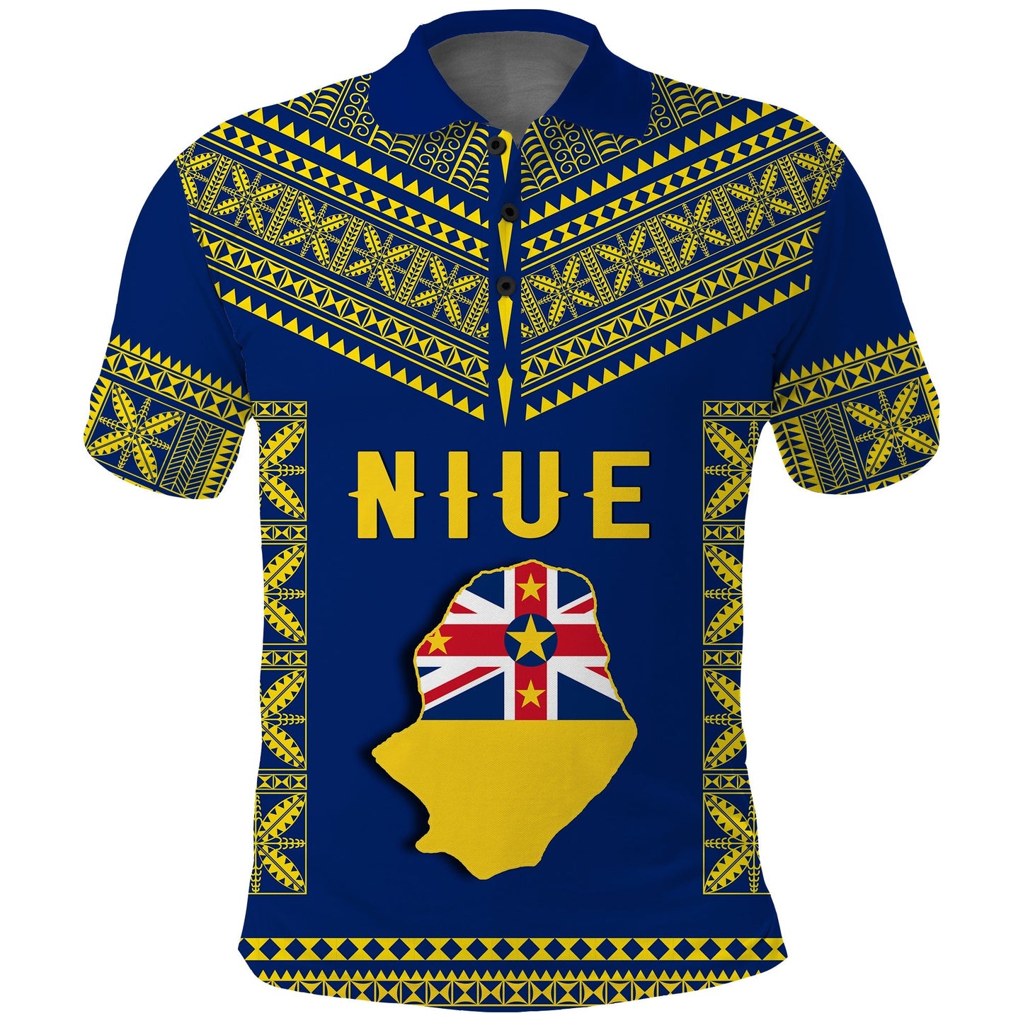 Niue Polo Shirt Happy Constitution Day Niuean Hiapo Crab With Map