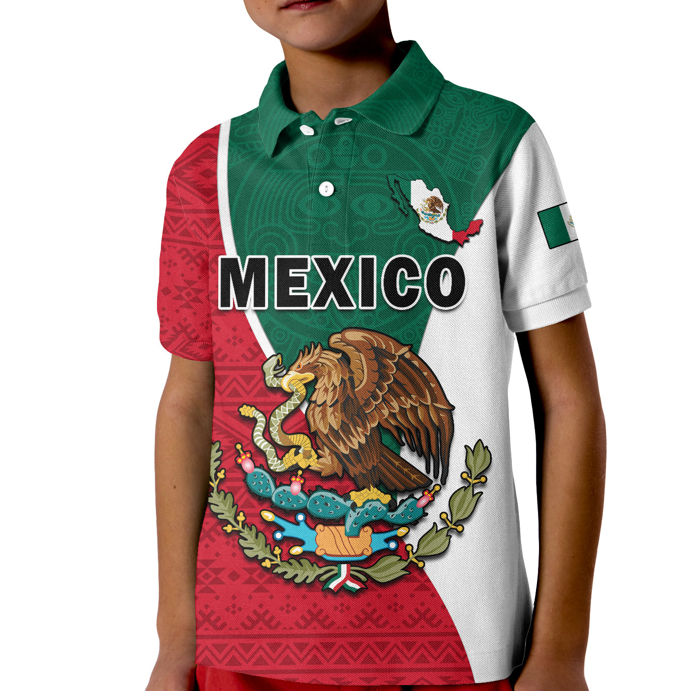 Mexico Polo Shirt Mexican Aztec Pattern