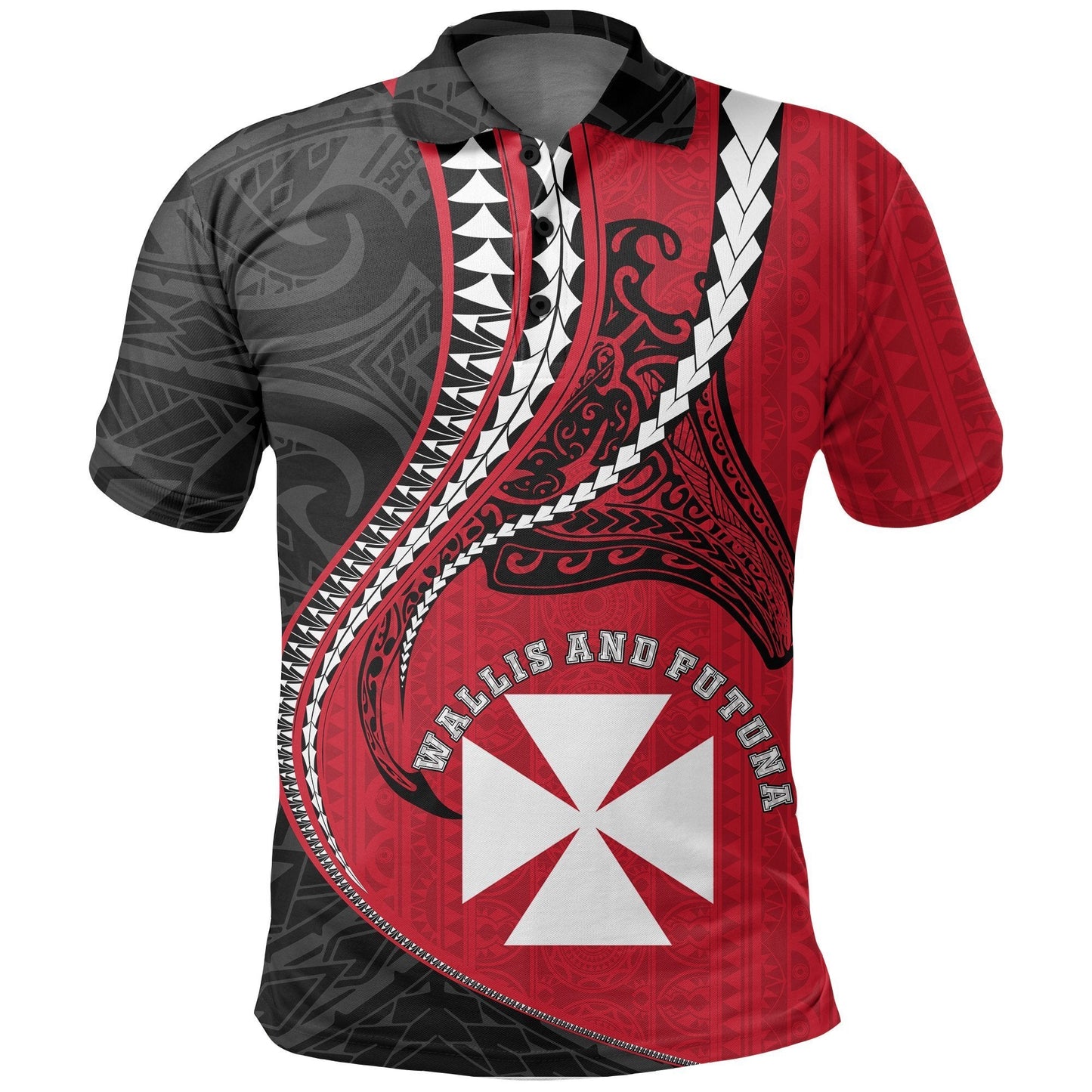 Wallis And Futuna Polo Shirt - Wallis And Futuna Coat Of Arms Kanaloa Tatau Gen WF