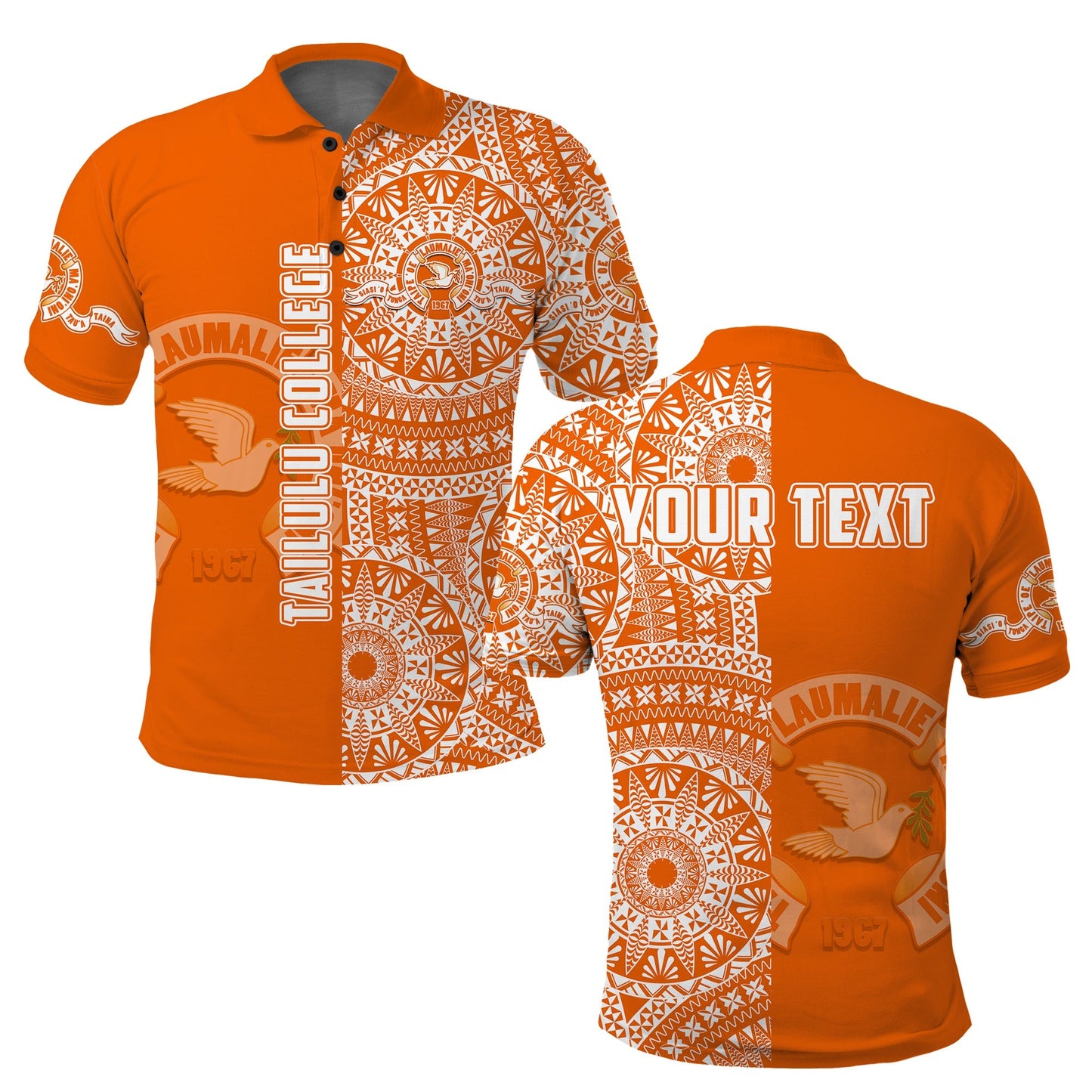 Custom Personalised Tailulu Tonga College Polo Shirt Tongan Ngatu Pattern
