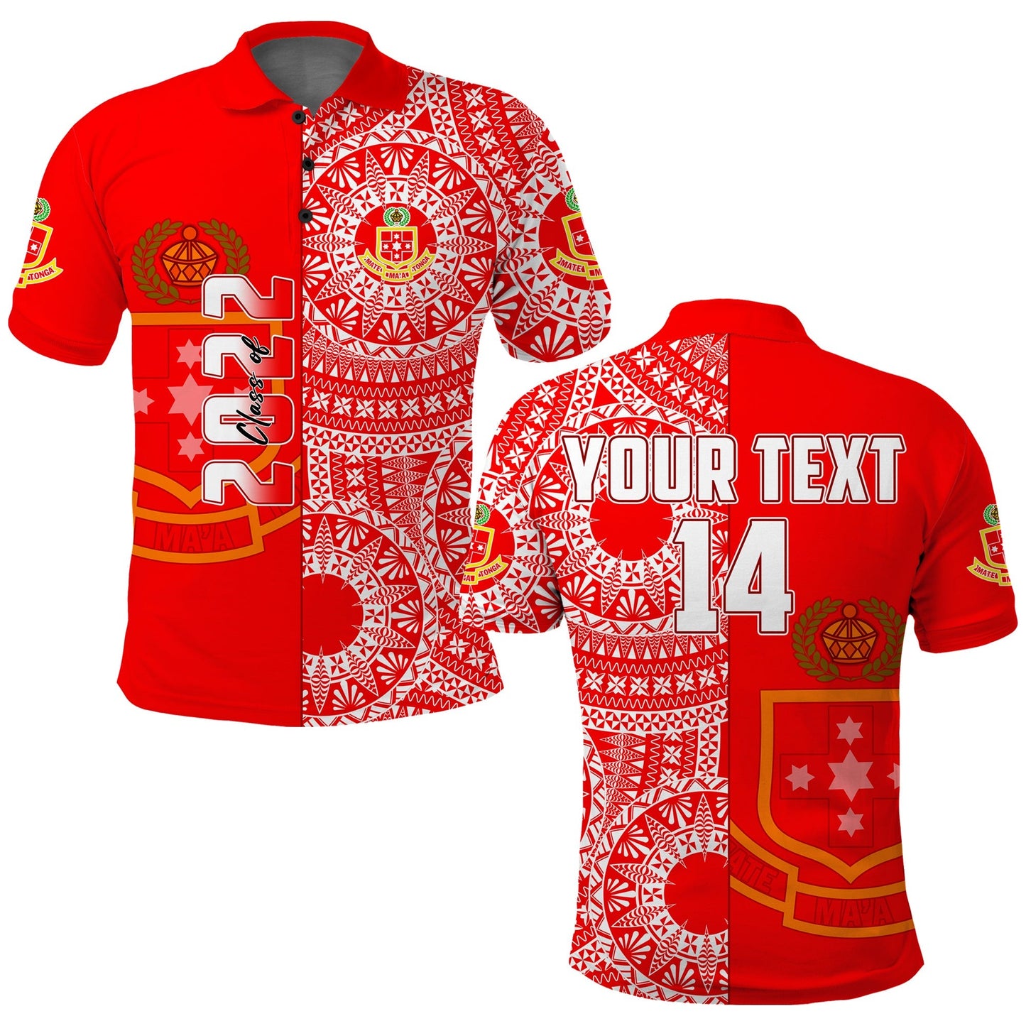 Custom Text And Number Kolisi Tonga High School Polo Shirt Class Of Year Tongan Ngatu Pattern