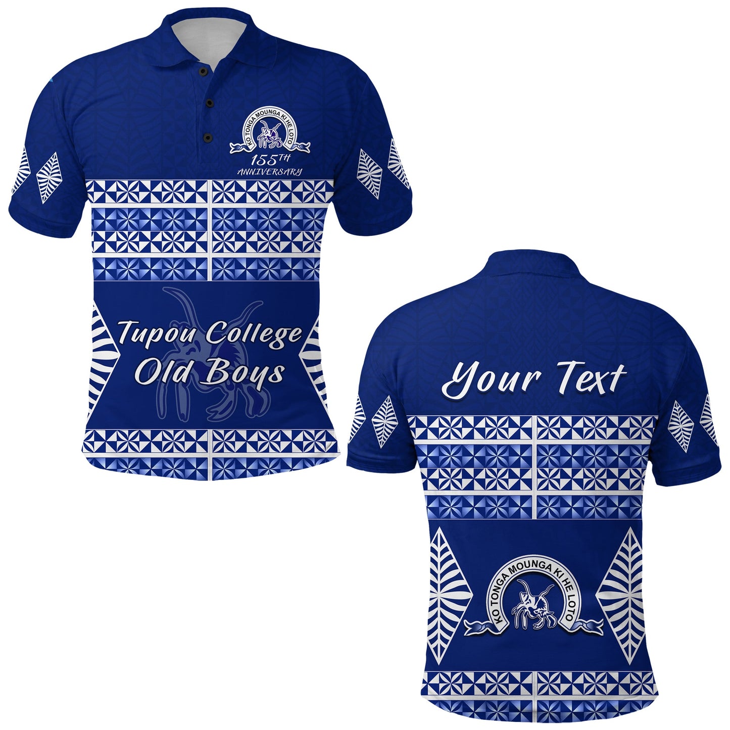 Custom Personalised Old Boys of Tupou College Polo Shirt 155th Anniversary