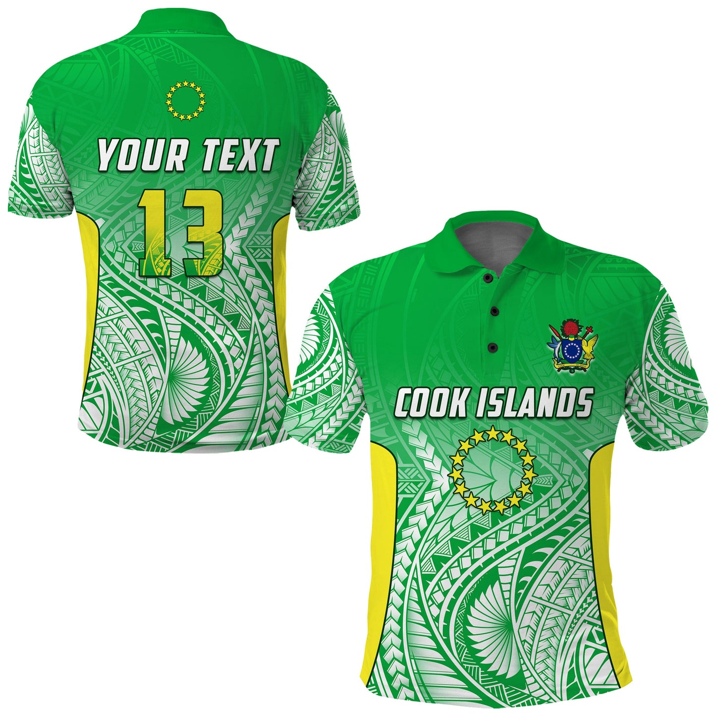 Custom Text and Number Cook Islands Polo Shirt Pattern Be Unique