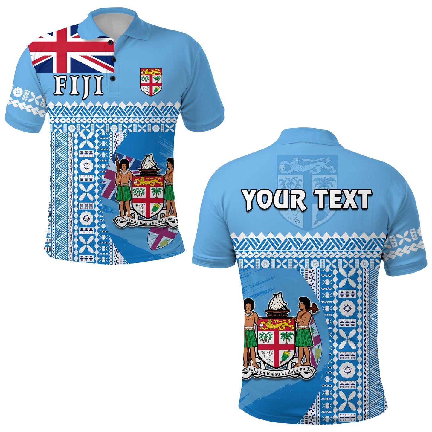 Custom Personalised Fiji Dreamy Polo Shirt Tapa Pattern