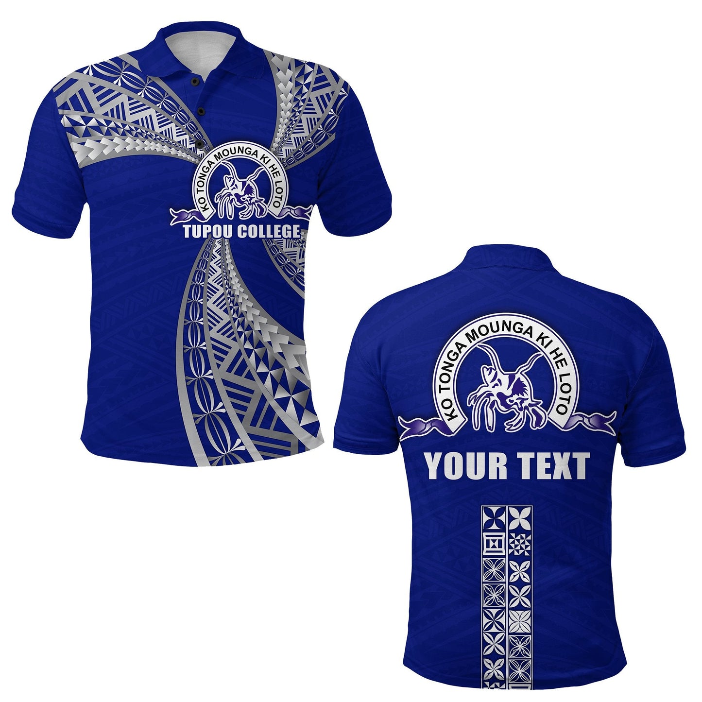 Custom Personalised Tupou College Polo Shirt Toloa Tonga