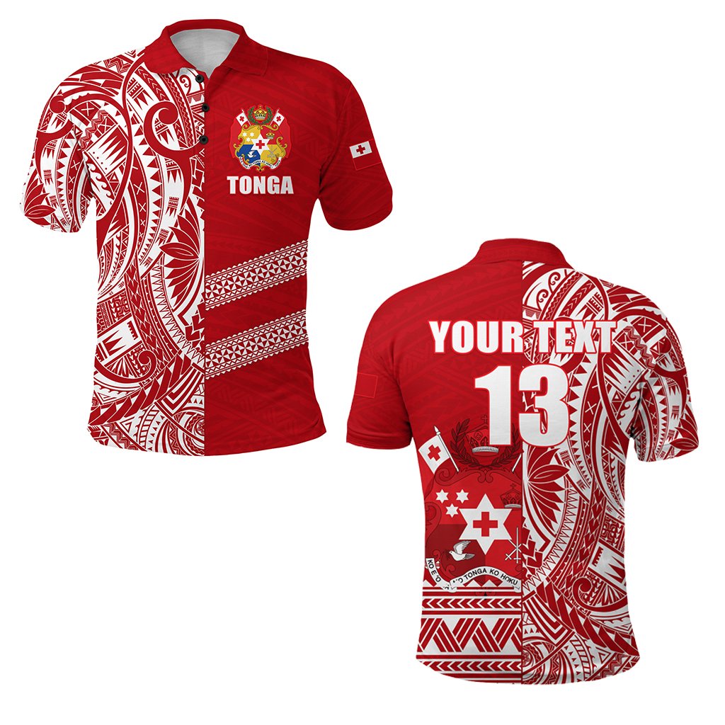 Custom Personalised Tonga Rugby Polo Shirt Rustic