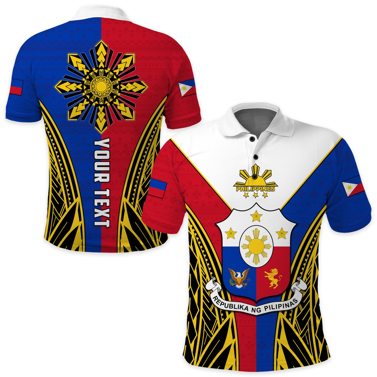 Custom Personalised Philippines Polo Shirt Sun Rayonnant