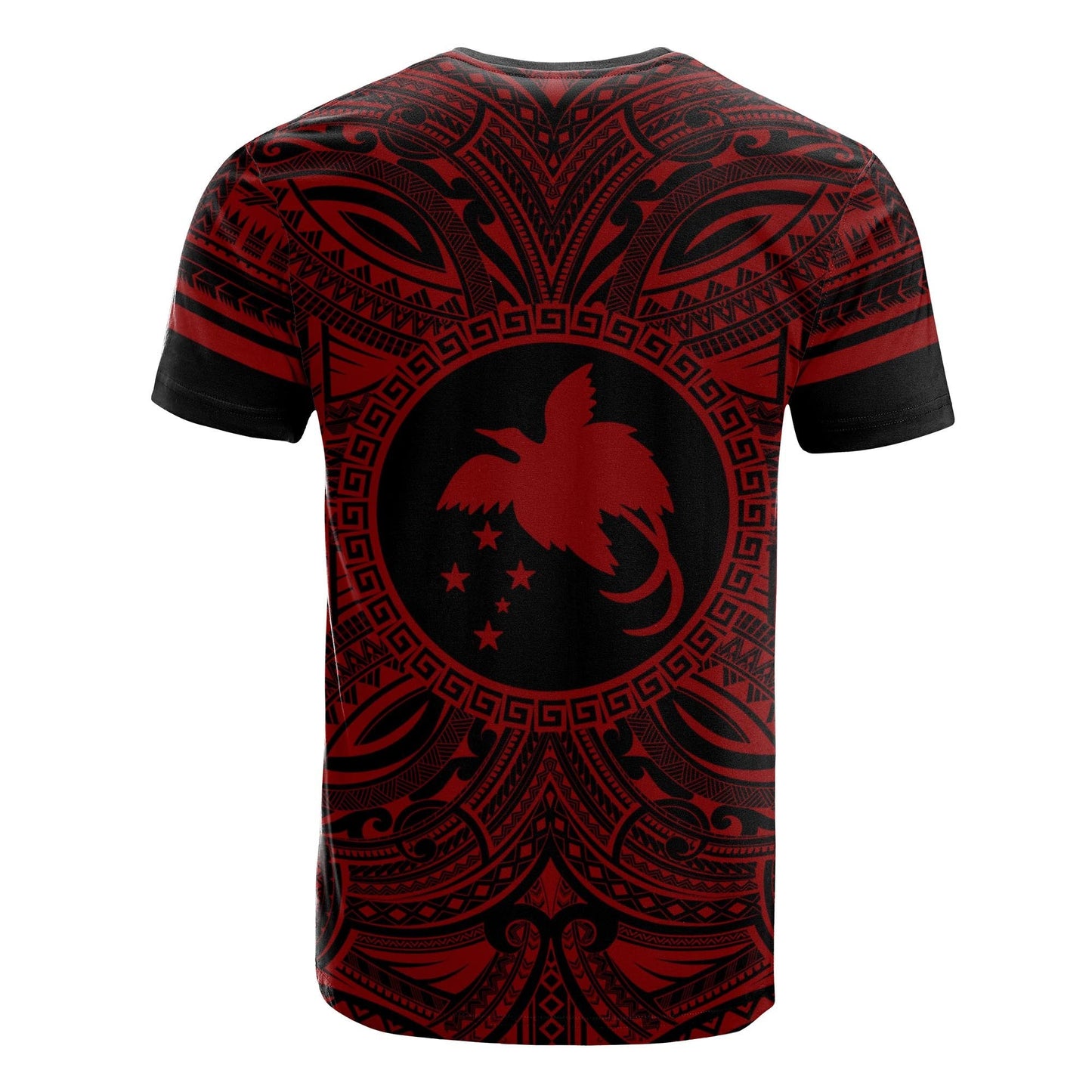 Papua New Guinea All T - Shirt - Papua New Guinea Flag Polynesian Red Black
