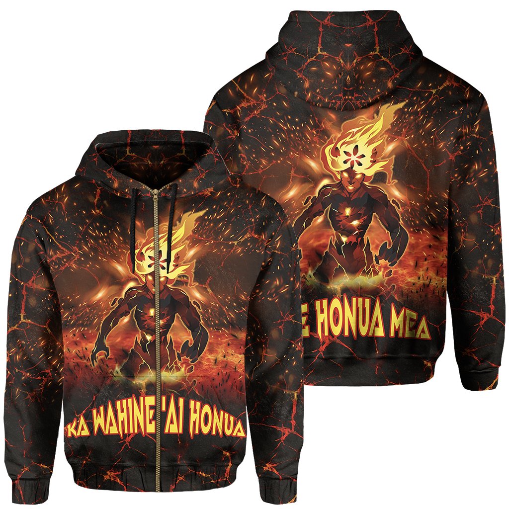 Hawaii Goddess Of Fire Pele Hoodie Zip Hawaiian Mythology Style