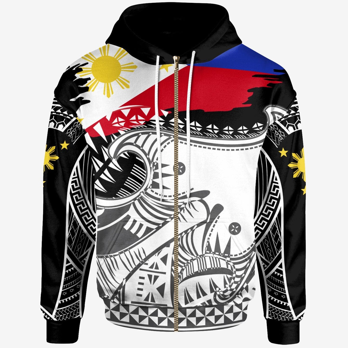 Philippines Zip Up Hoodie Dynamic Sport Style Philippines Flag Hoodie