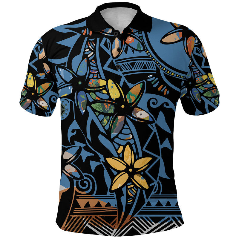 Plumeria Curve Polynesian Polo Shirt