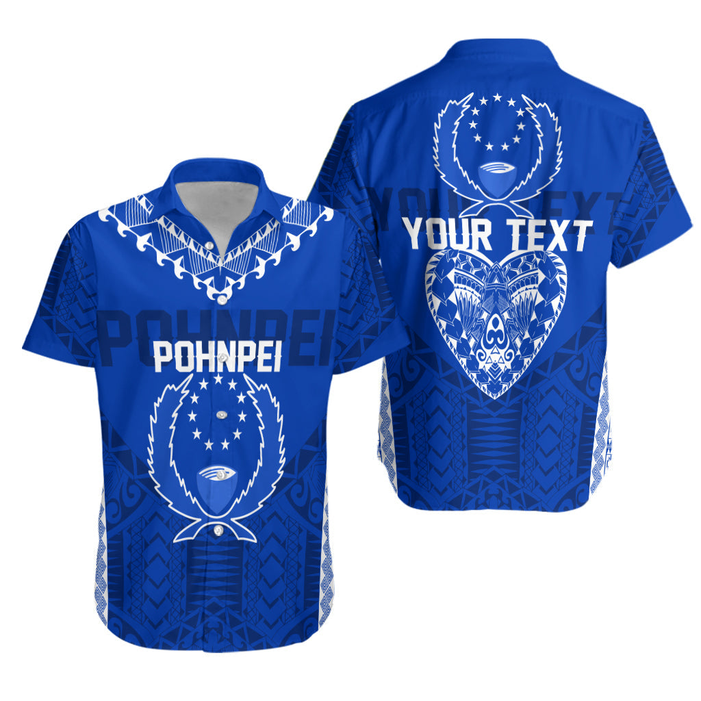 Custom Personalised FSM Pohnpei Heart Shape Hawaiian Shirt Micronesia Pattern
