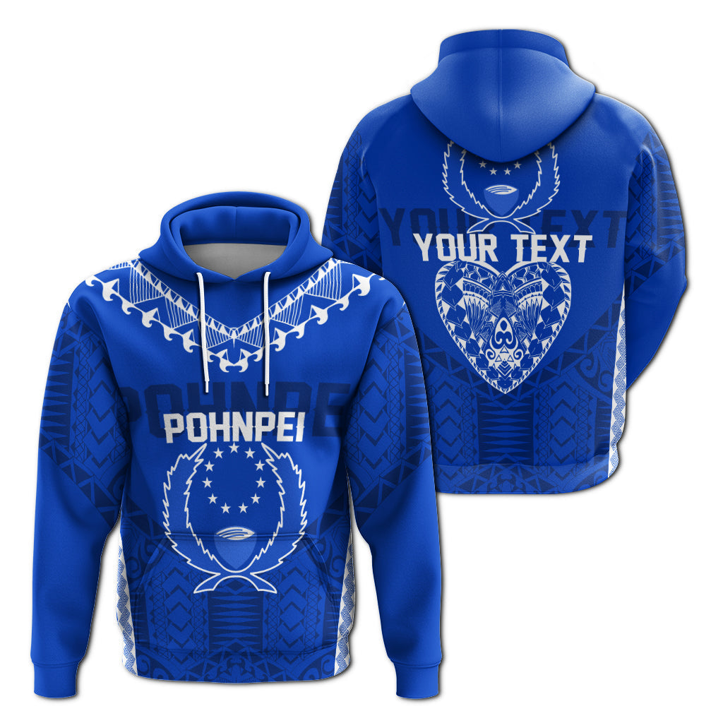 ( Personalised) FSM Pohnpei Heart Shape Hoodie Micronesia Pattern