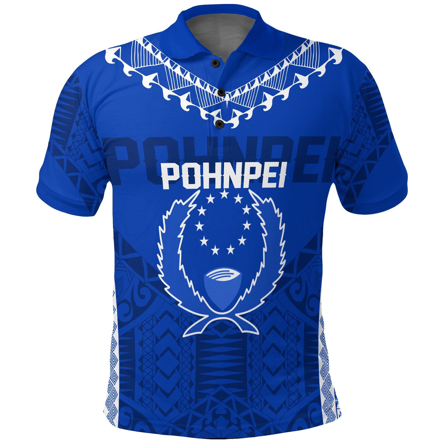 FSM Pohnpei Heart Shape Polo Shirt Micronesia Pattern