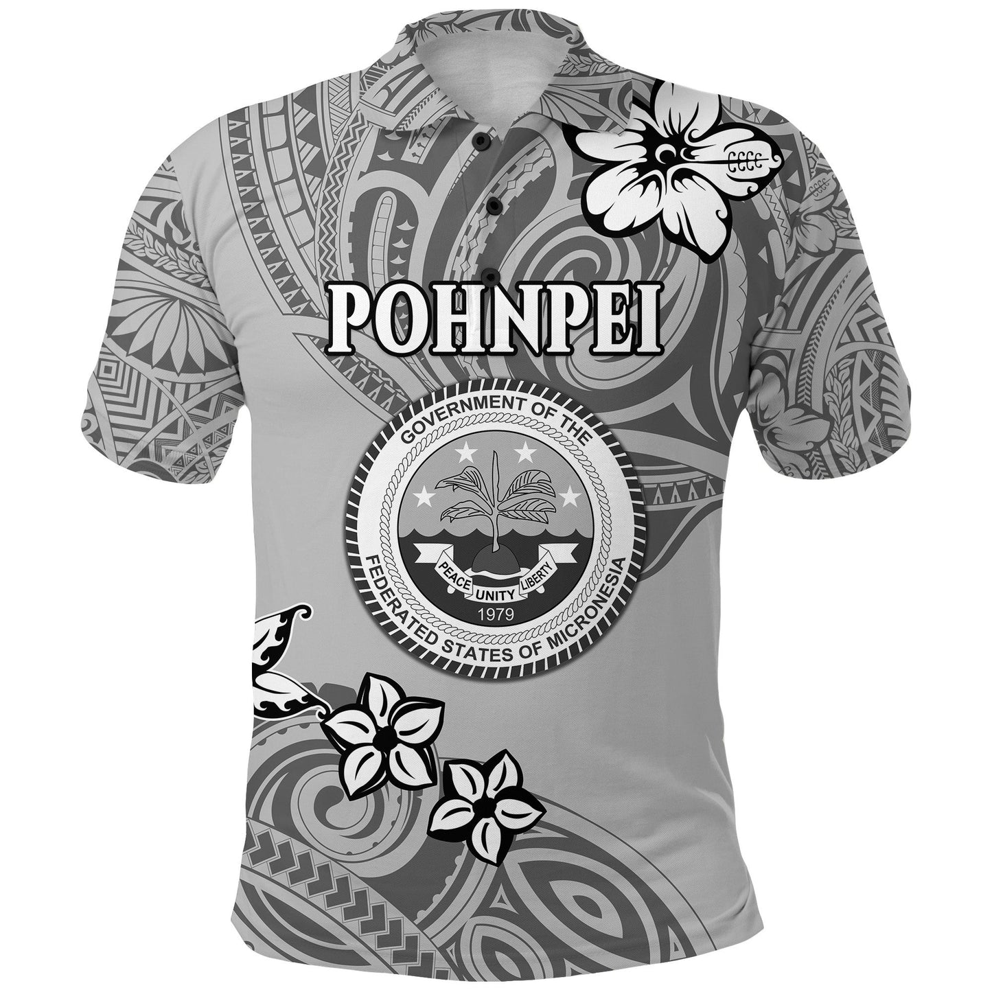 Pohnpei Polo Shirt Unique Vibes - Grey