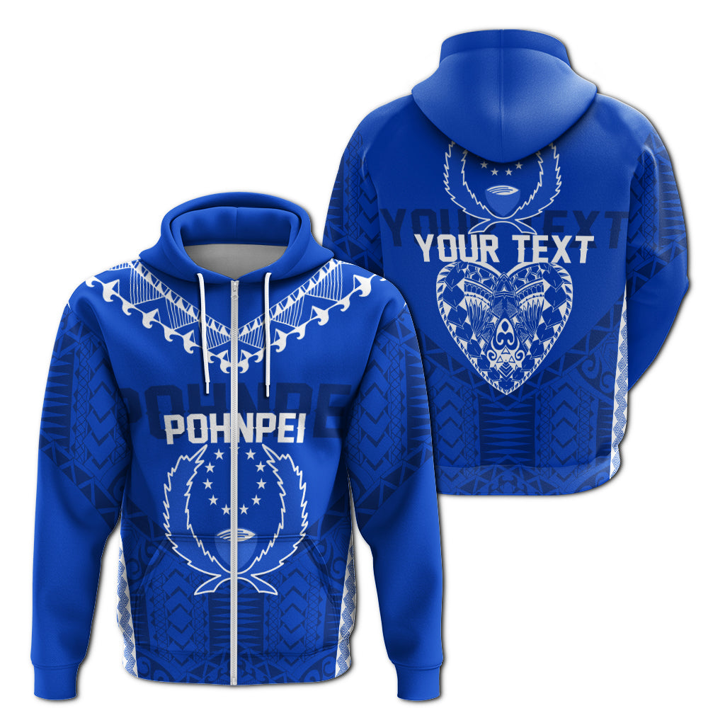 ( Personalised) FSM Pohnpei Heart Shape Zip Up Hoodie Micronesia Pattern