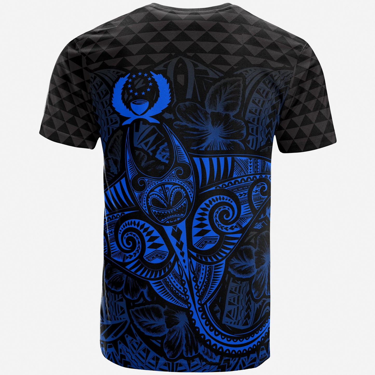 Pohnpei Polynesian T Shirt Manta Ray And Hibiscus