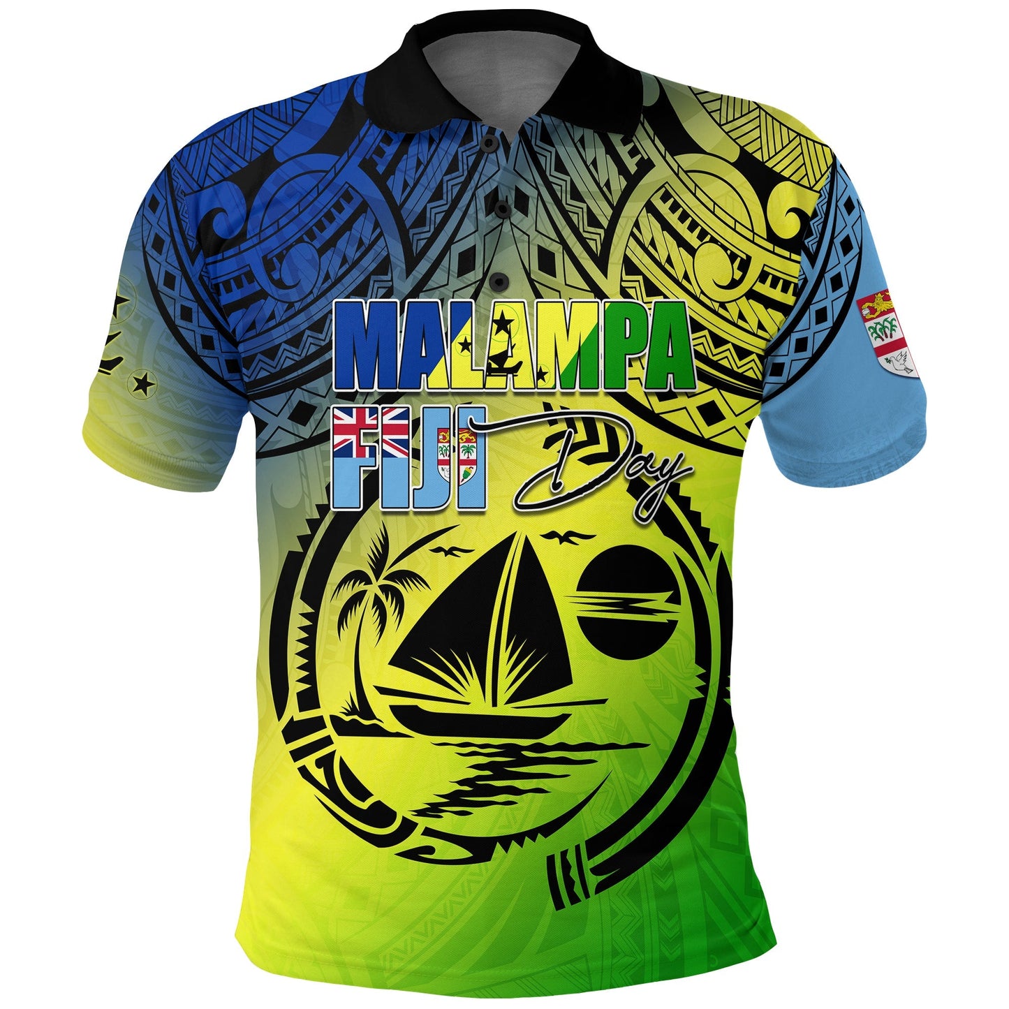 Malampa Fiji Day Polo Shirt Flags Mix Style