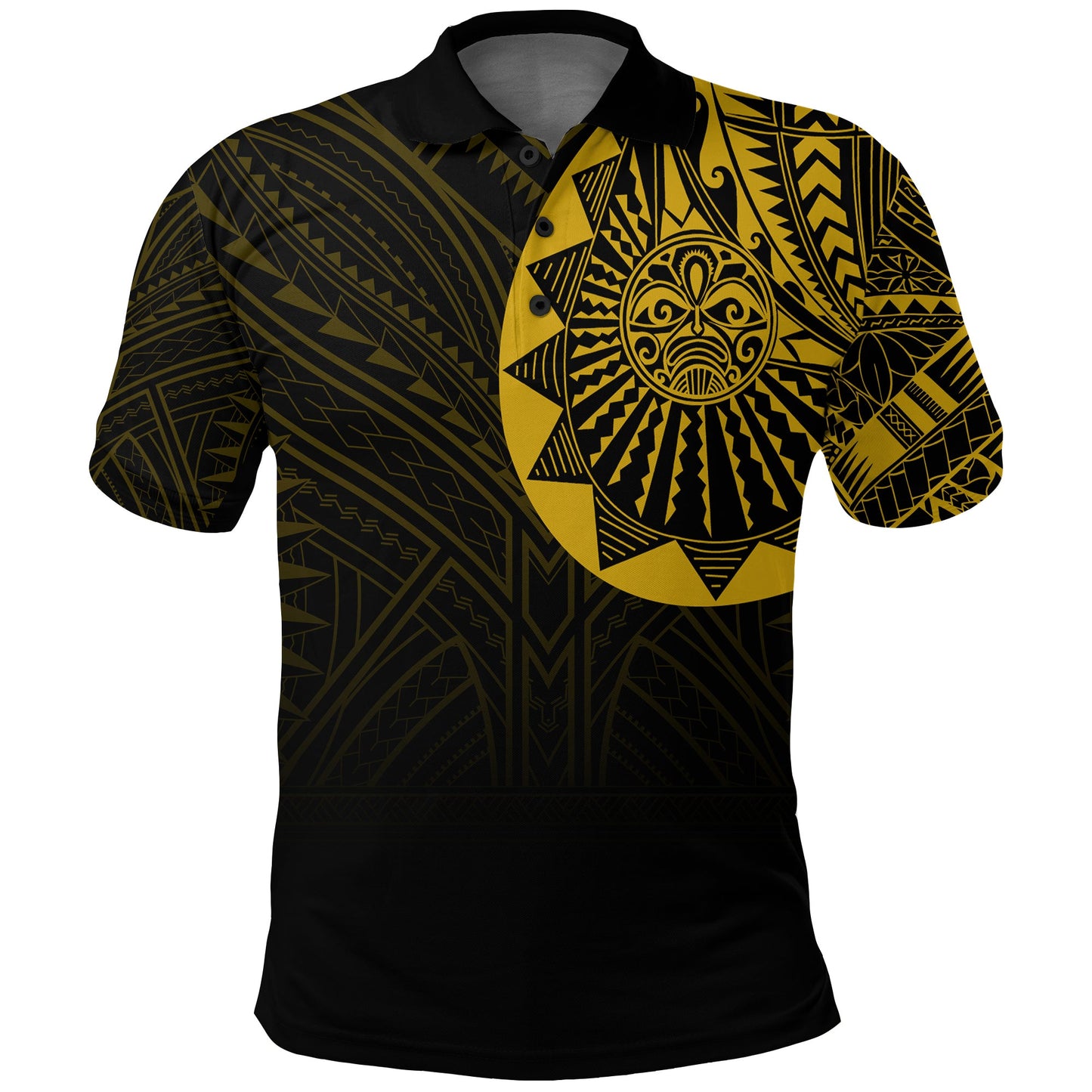 Polynesian Full Sleeve Tattoo Polo Shirt Gold Vibes