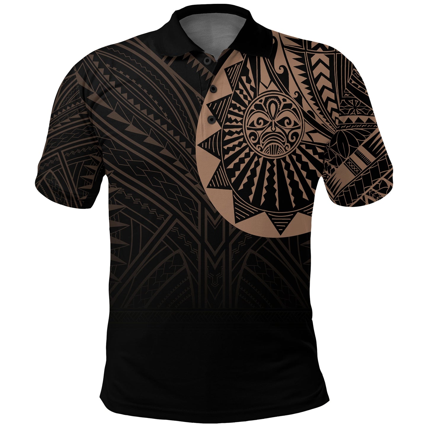 Polynesian Full Sleeve Tattoo Polo Shirt Blush Color
