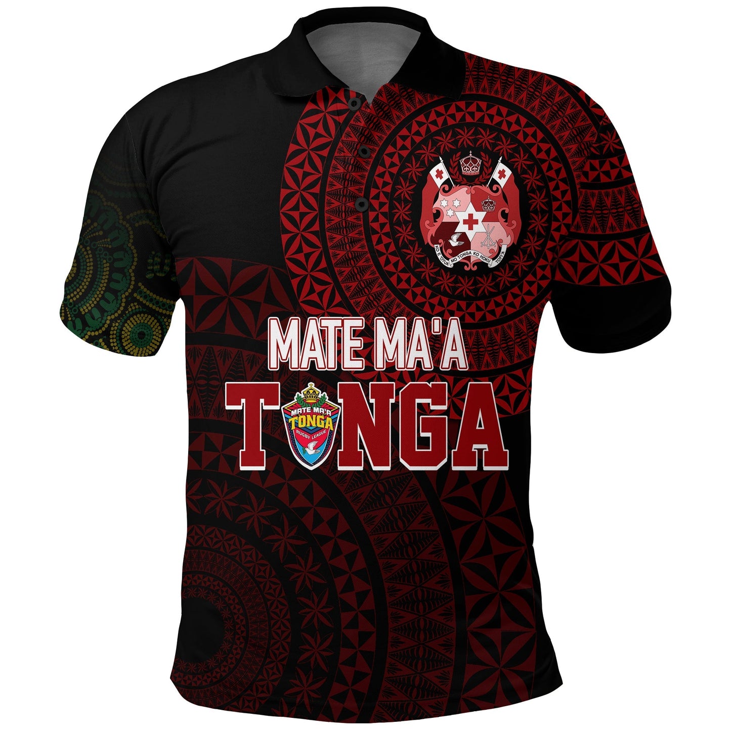 Personalised Aussie Wallabies Mix Mate Maa Tonga Polo Shirt Ver 01