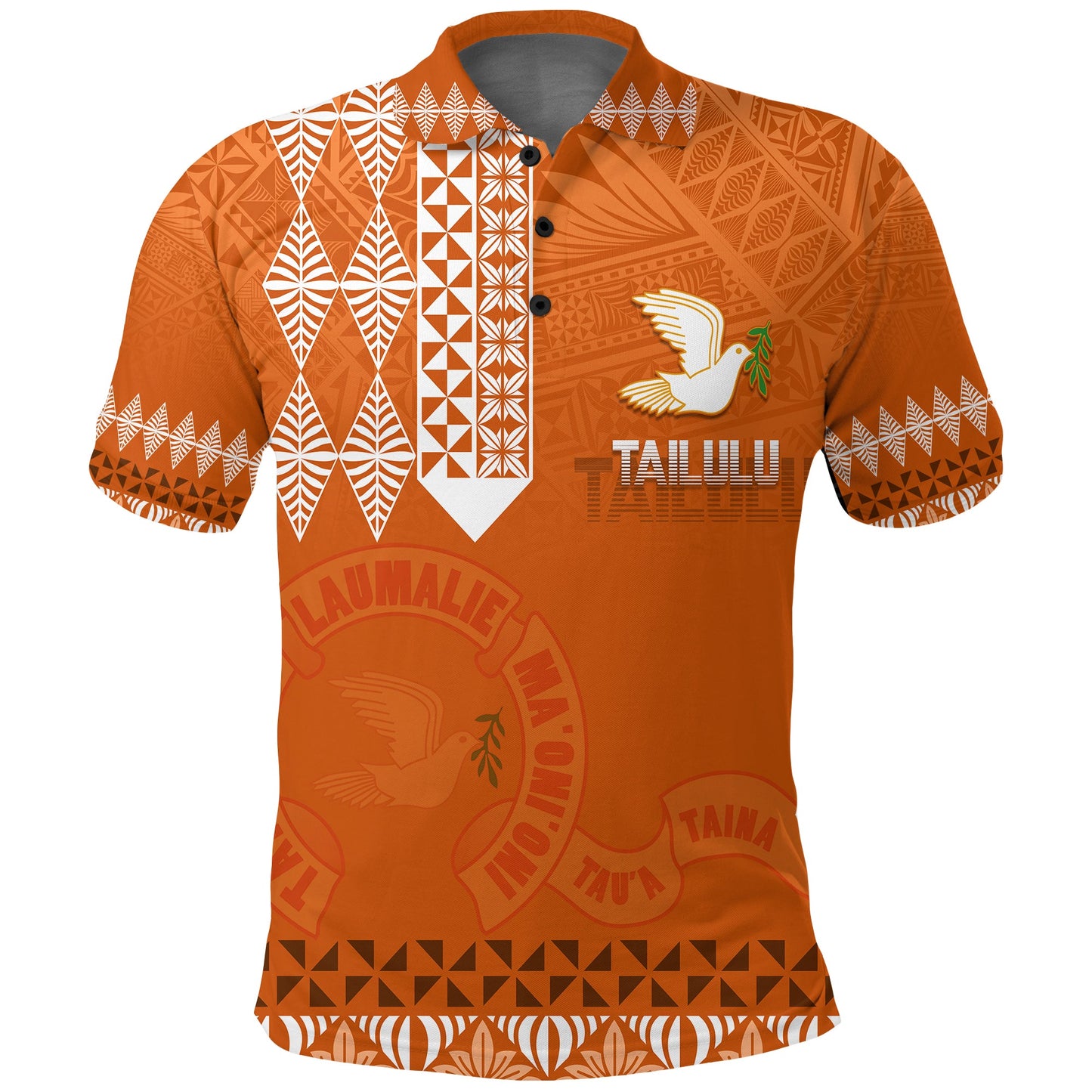 Tonga Kolisi Tailulu Ha'apai Polo Shirt White Dove Shirt