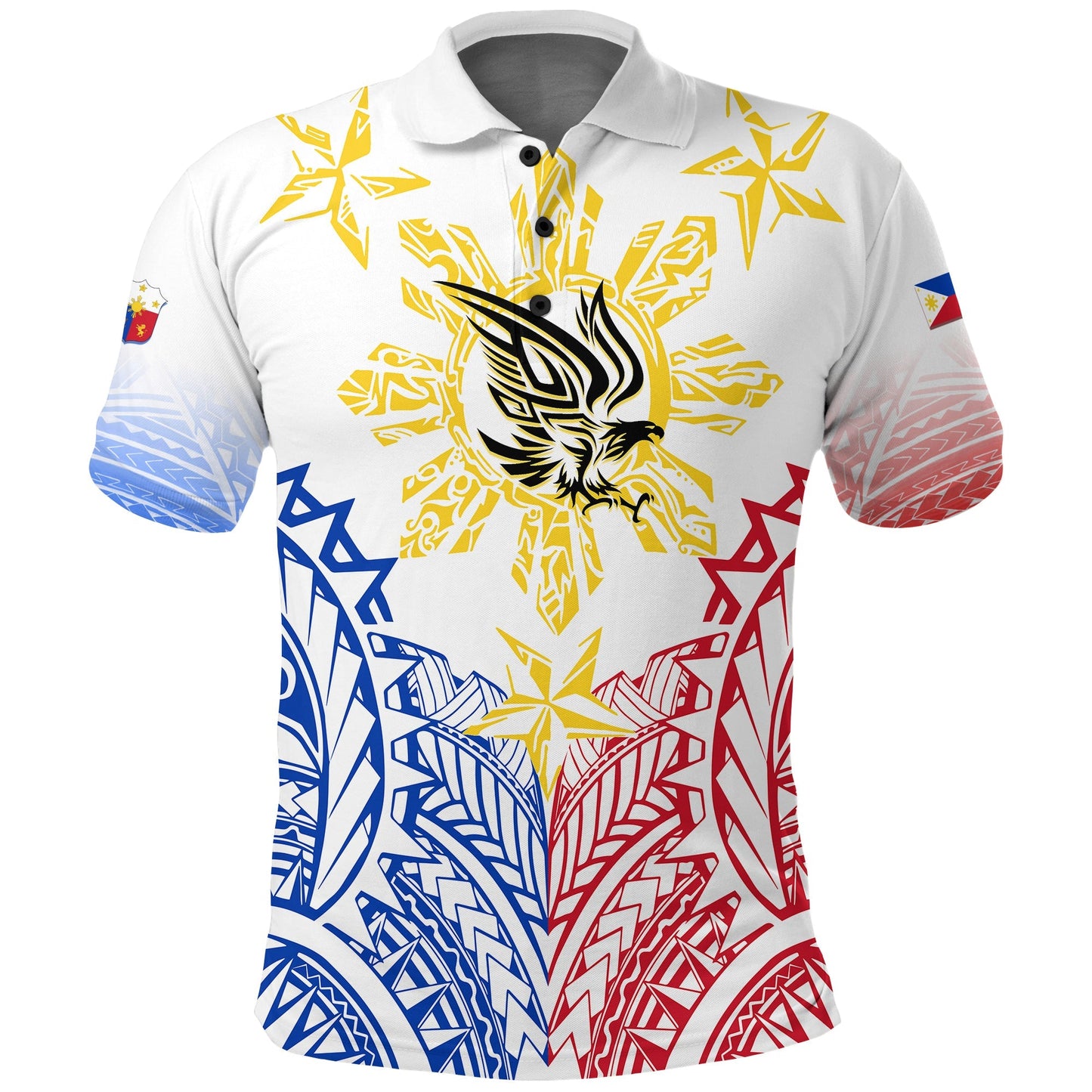 Philippines Personalised Polo Shirt Filipino Sun with Eagle