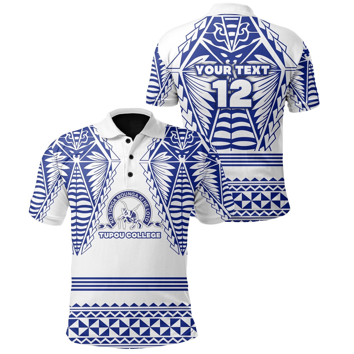 Custom Personalised Kolisi Ko Tupou College Tonga Polo Shirt Polynesian Tattoo Special